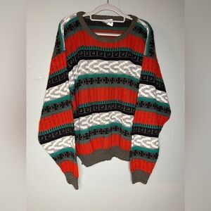 Vintage Eurobelle striped acrylic grandpa sweater